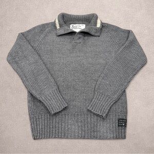 Vintage American Eagle Quarter Button-Up Ribbed Knit Sweater